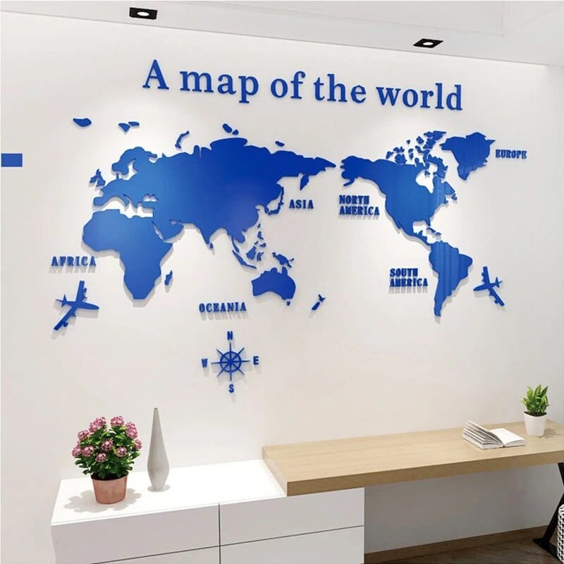 Skanto | 3D World Map Wall Sticker