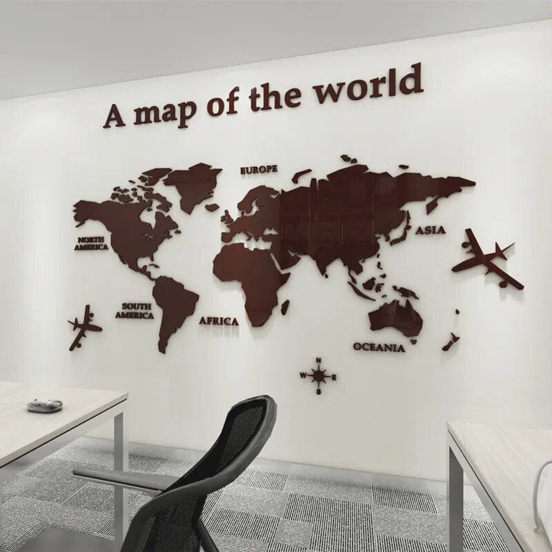 BowLift | 3D World Map Wall Sticker