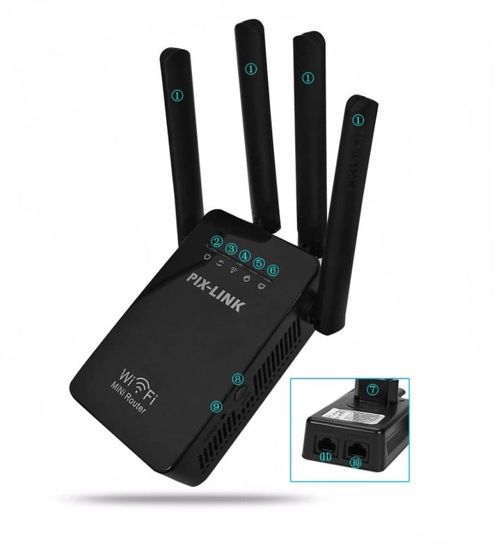 Wi-Fi Range Extender (Repeater / Extender) 300Mbps - 2.4 GHz | Kalsten