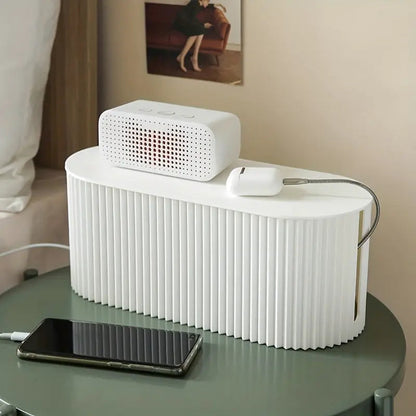 Skanto | Ordoca Cable Box Desk Organizer | Cable Management & Storage | White | 30x11x13 cm