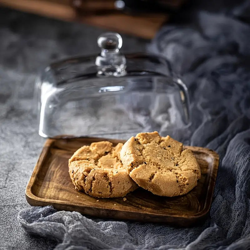 ButterElegance Wooden & Glass Butter Dish