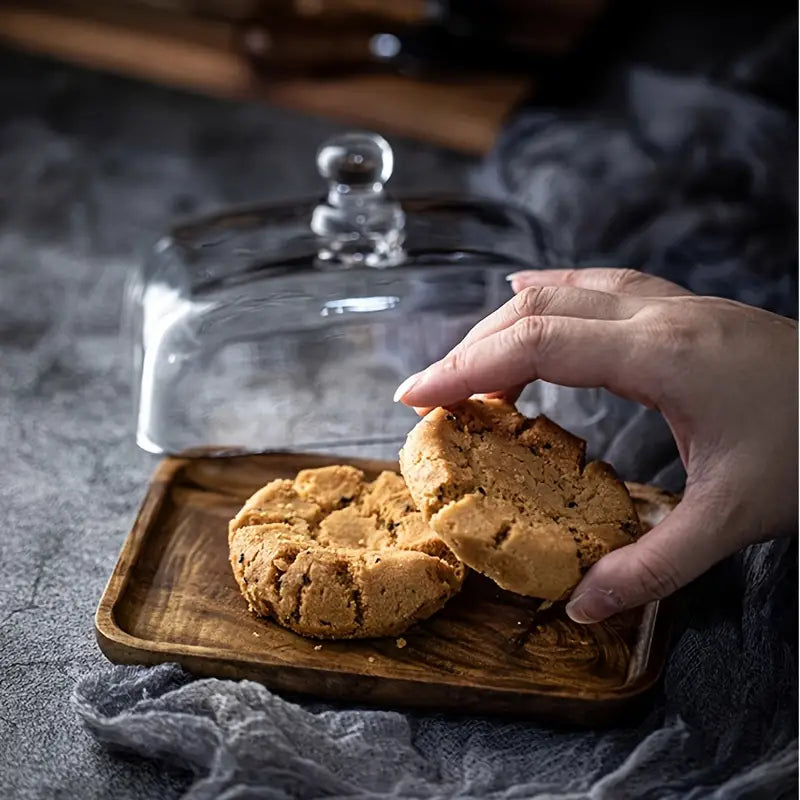 ButterElegance Wooden & Glass Butter Dish