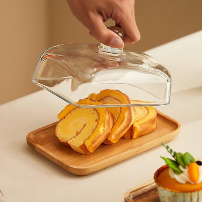 ButterElegance Wooden & Glass Butter Dish