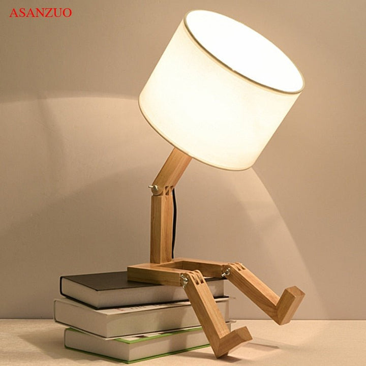 Wood Boy Shape LED Desk Lamp Desk Ornament | Kalsten
