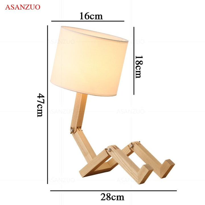 Wood Boy Shape LED Desk Lamp Desk Ornament | Kalsten
