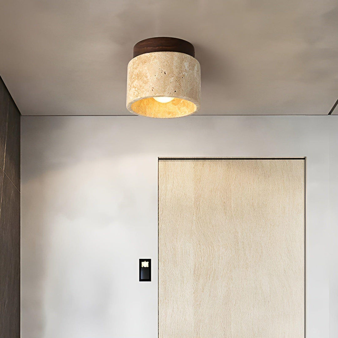 LumiStone - Wabi Sabi Yellow Marble Japanese Ceiling Light | Kalsten