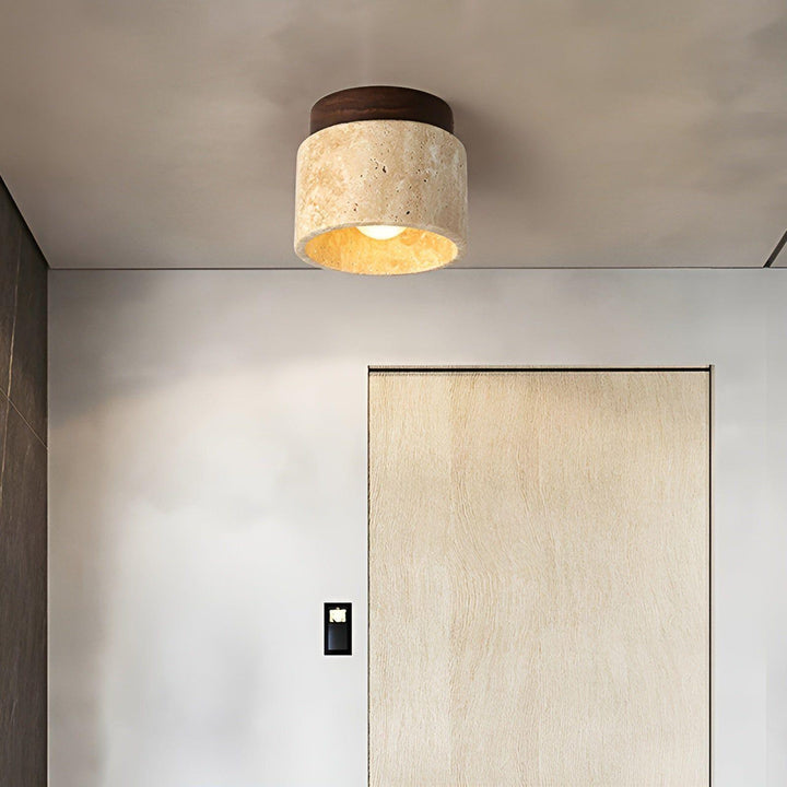 LumiStone - Wabi Sabi Yellow Marble Japanese Ceiling Light | Kalsten