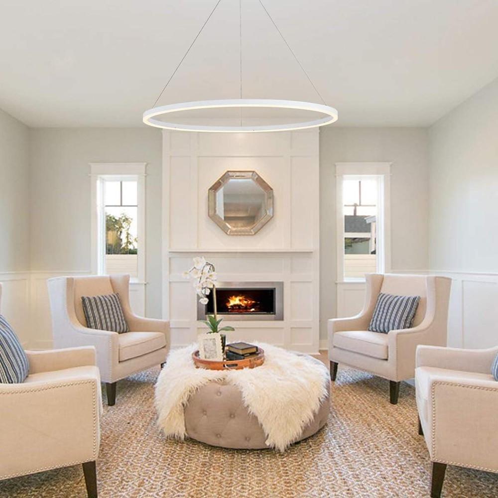 Circle LED Modern Chandelier Pendant Light Hanging Lamp Island Lights | Kalsten