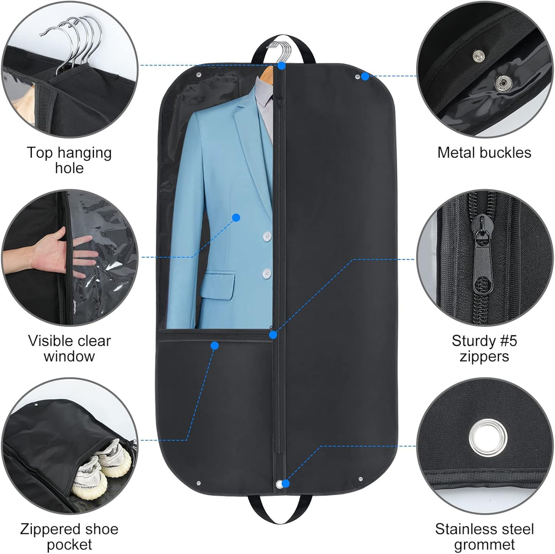 Waterproof Oxford Garment Bag – Suit Cover with Gusset & Pockets (2-Pack) | Kalsten