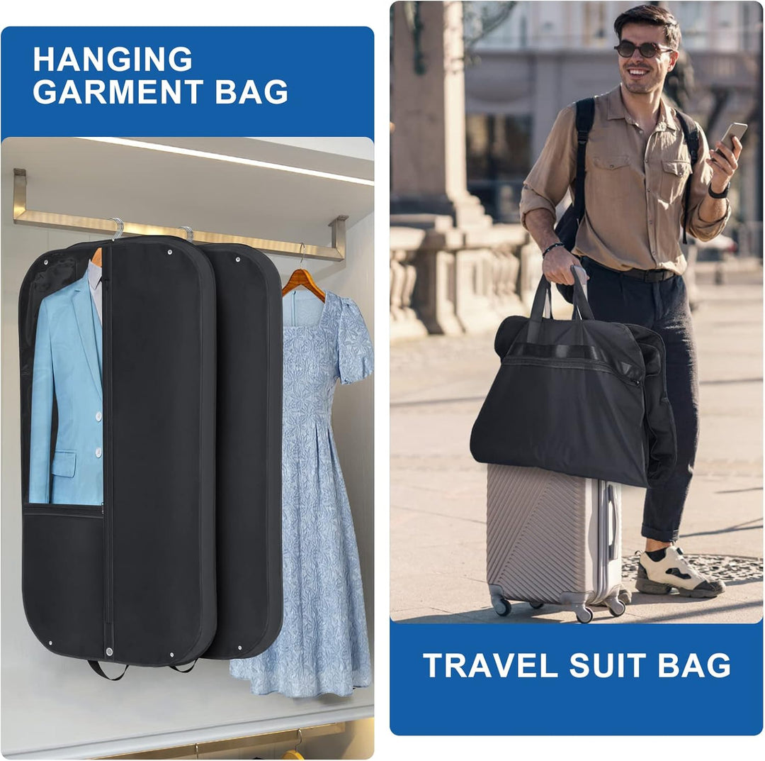 Waterproof Oxford Garment Bag – Suit Cover with Gusset & Pockets (2-Pack) | Kalsten