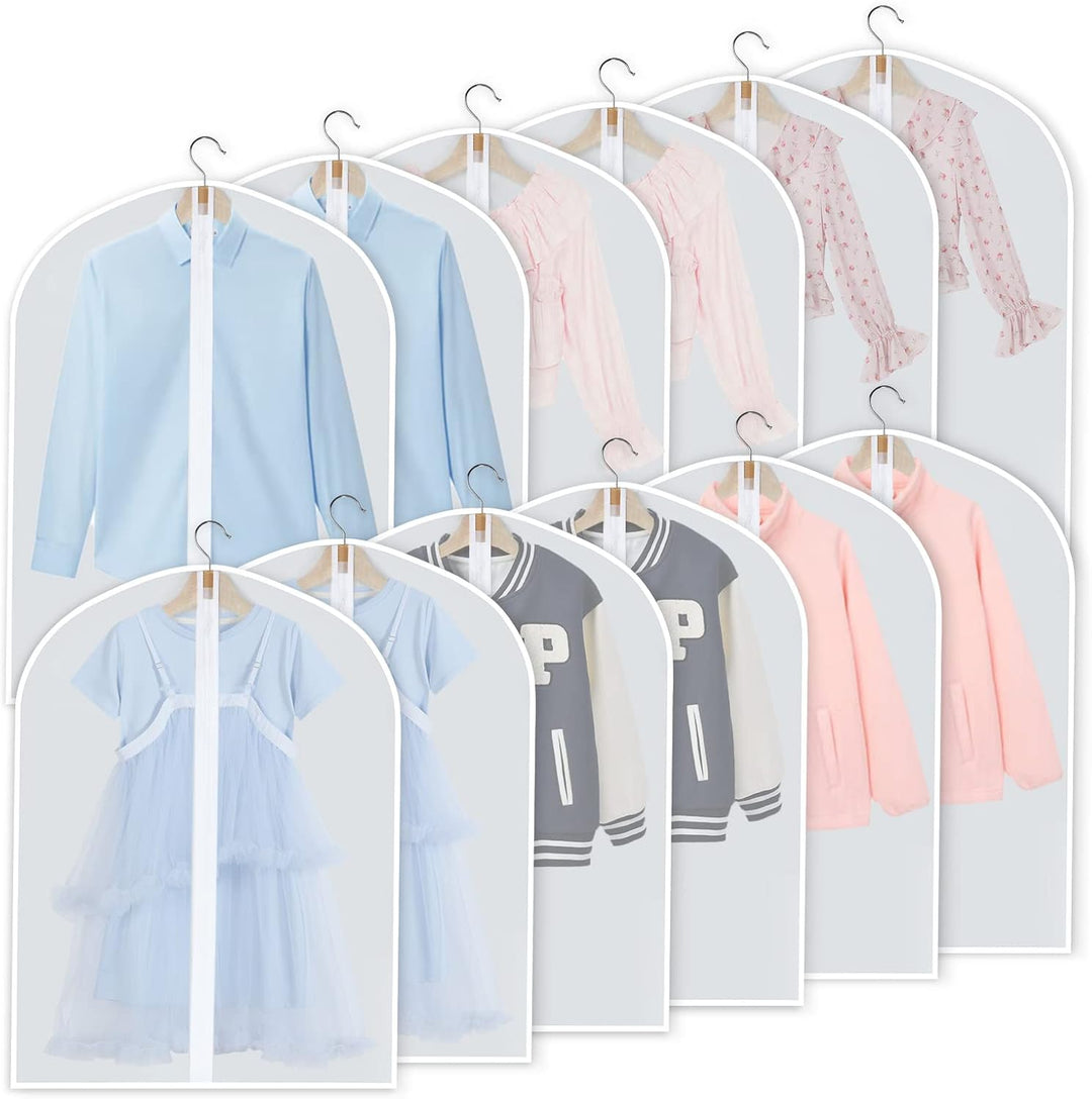 PEVA Garment Cover Set – 24-Pack Hanging Garment Covers in 3 Sizes | Kalsten