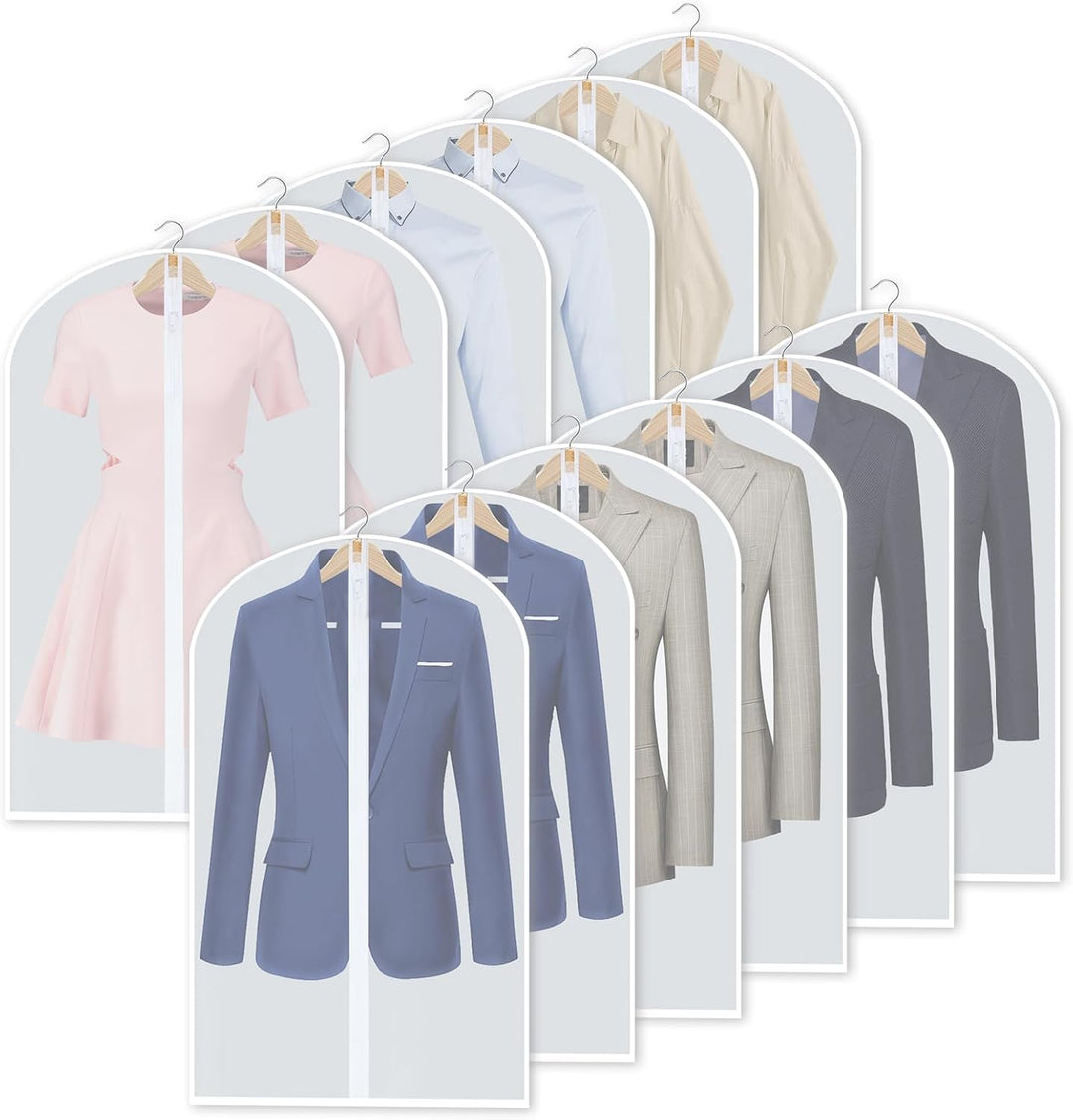 PEVA Garment Cover Set – 24-Pack Hanging Garment Covers in 3 Sizes | Kalsten