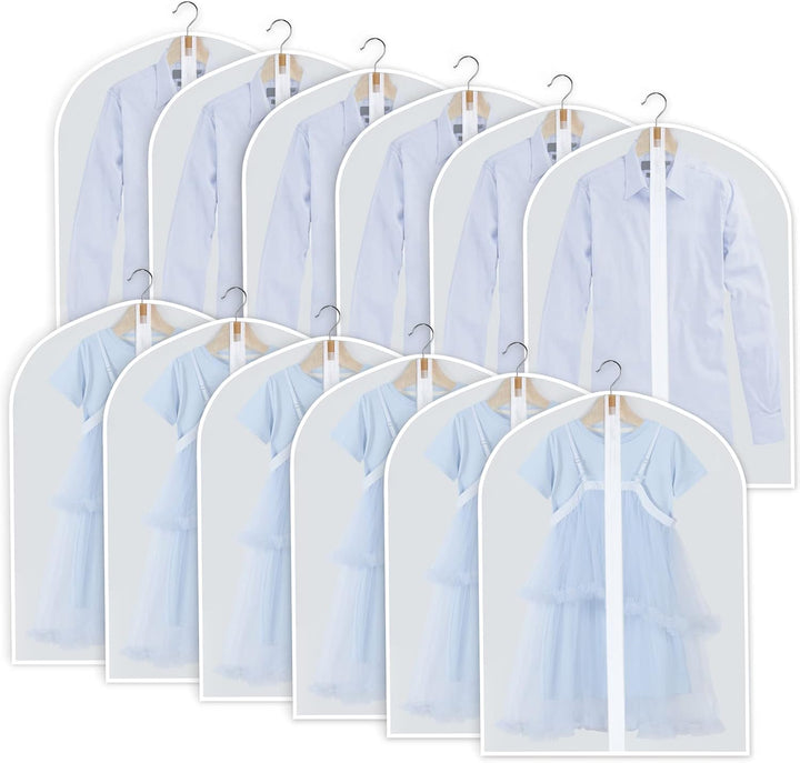 PEVA Garment Cover Set – 24-Pack Hanging Garment Covers in 3 Sizes | Kalsten