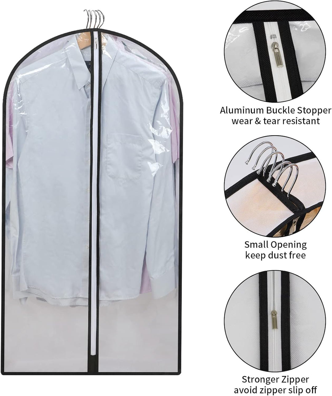 PEVA Garment Cover Set – 24-Pack Hanging Garment Covers in 3 Sizes | Kalsten
