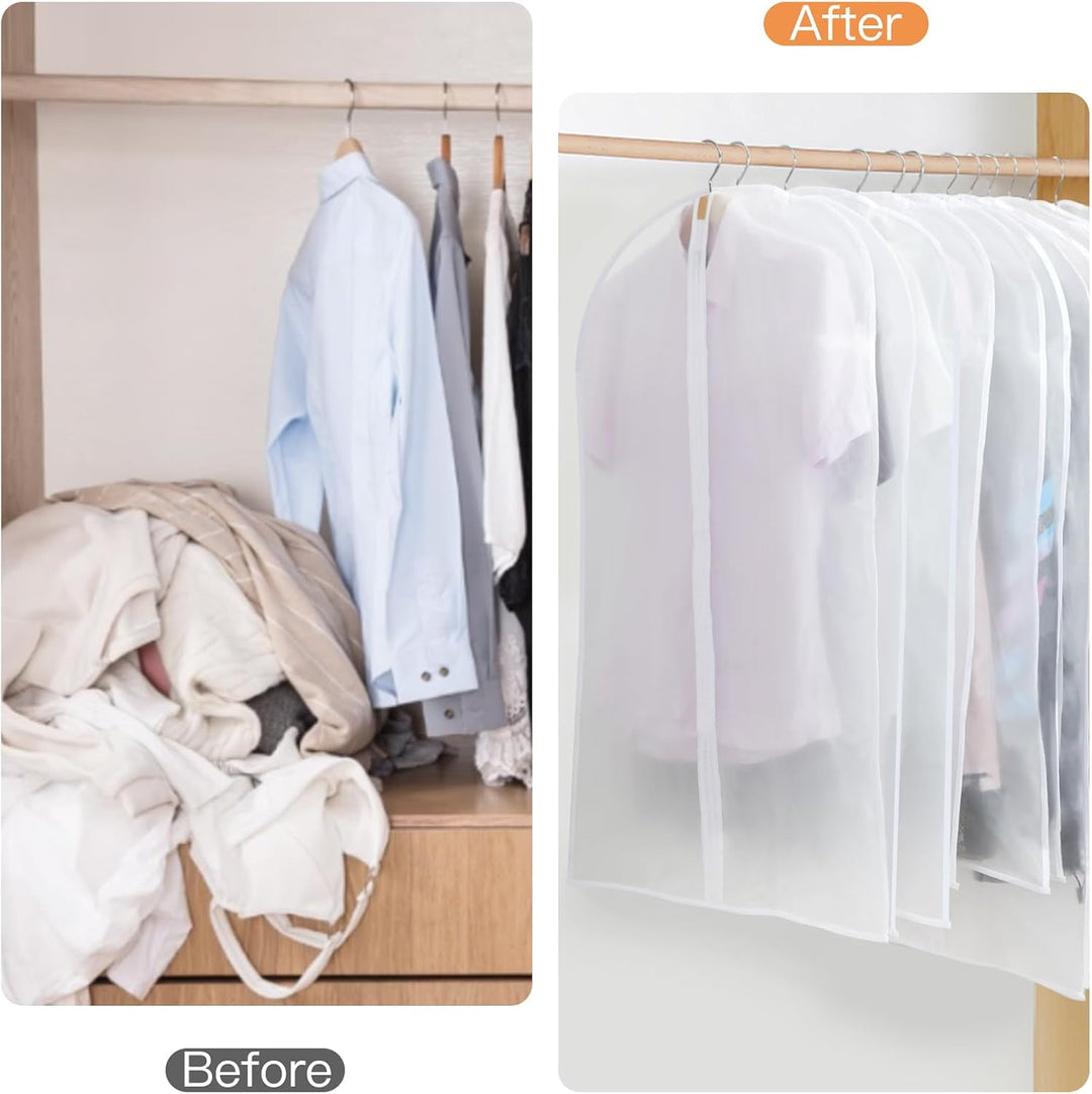 PEVA Garment Cover Set – 24-Pack Hanging Garment Covers in 3 Sizes | Kalsten