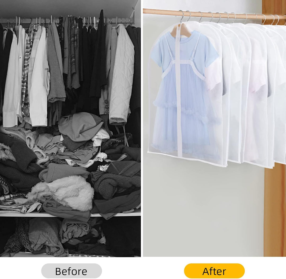 PEVA Garment Cover Set – 24-Pack Hanging Garment Covers in 3 Sizes | Kalsten