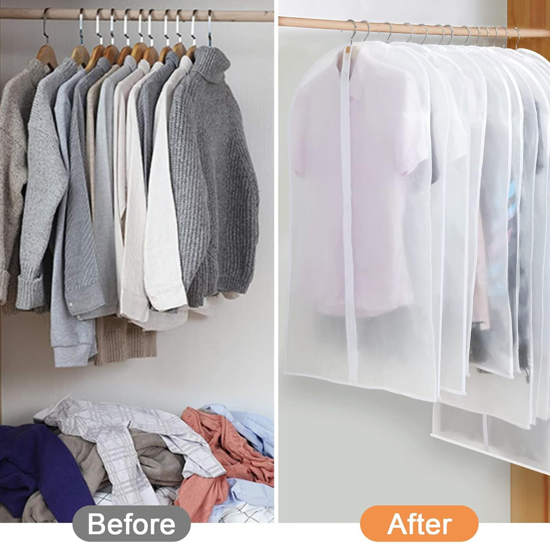 PEVA Garment Cover Set – 24-Pack Hanging Garment Covers in 3 Sizes | Kalsten