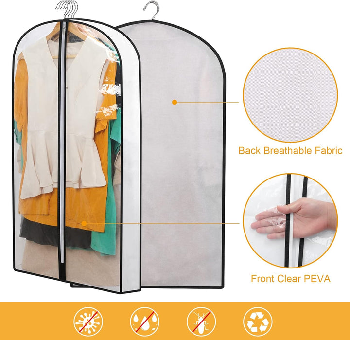 PEVA Garment Cover Set – 24-Pack Hanging Garment Covers in 3 Sizes | Kalsten